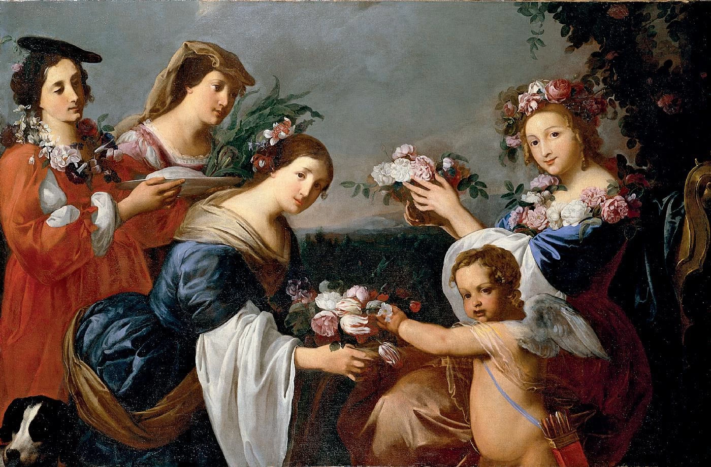 Cupido riceve i doni da Flora
